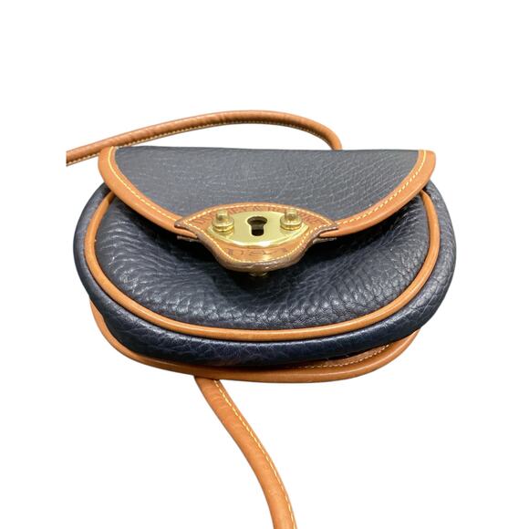VTG Dooney&Bourke Purse/Small Crossbody Women’s 1Size Genuine Leather Navy&Brown - Picture 8 of 9